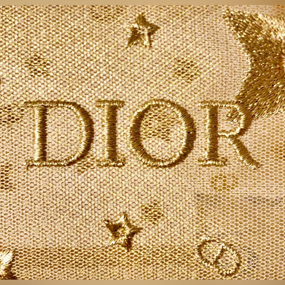 Dior Gold Star Holiday Glam Travel Cosmetic Makeup Pouch NWB GWP - Picture 6 of 8